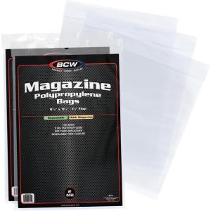 BCW Thick Resealable Magazine Bags – 5 Pack of 500 | Acid-Free, Clear Polypropylene Sleeves for Archival-Quality Storage of Collectible Magazines | Protect Your Valuable Comic Book Collection(200 Pack)