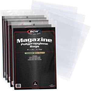 BCW Thick Resealable Magazine Bags – 5 Pack of 500 | Acid-Free, Clear Polypropylene Sleeves for Archival-Quality Storage of Collectible Magazines | Protect Your Valuable Comic Book Collection(500 Pack)
