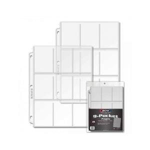 BCW Vinyl 9-Pocket Page | Baseball Card Sleeves for 3-Ring Binder | Heavy-Duty Trading Card Sleeves | 20 Pages per Pack | High Clarity for Pokemon, Sports, and TCG Cards