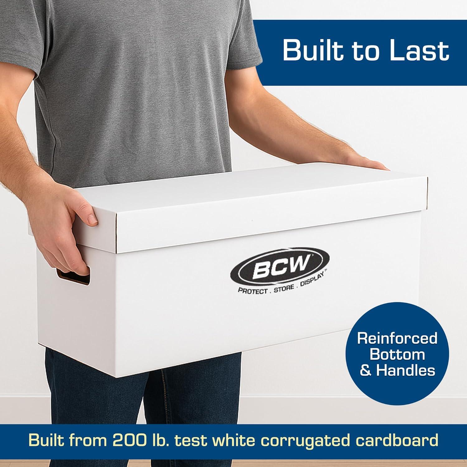 image:imageBCW Long Comic Storage Box 20 ct Holds 250300 Current amp Silver Age Comics Sturdy 200 lb for Cardboard Comic Book Stackable Comic Storage Box for Collectors