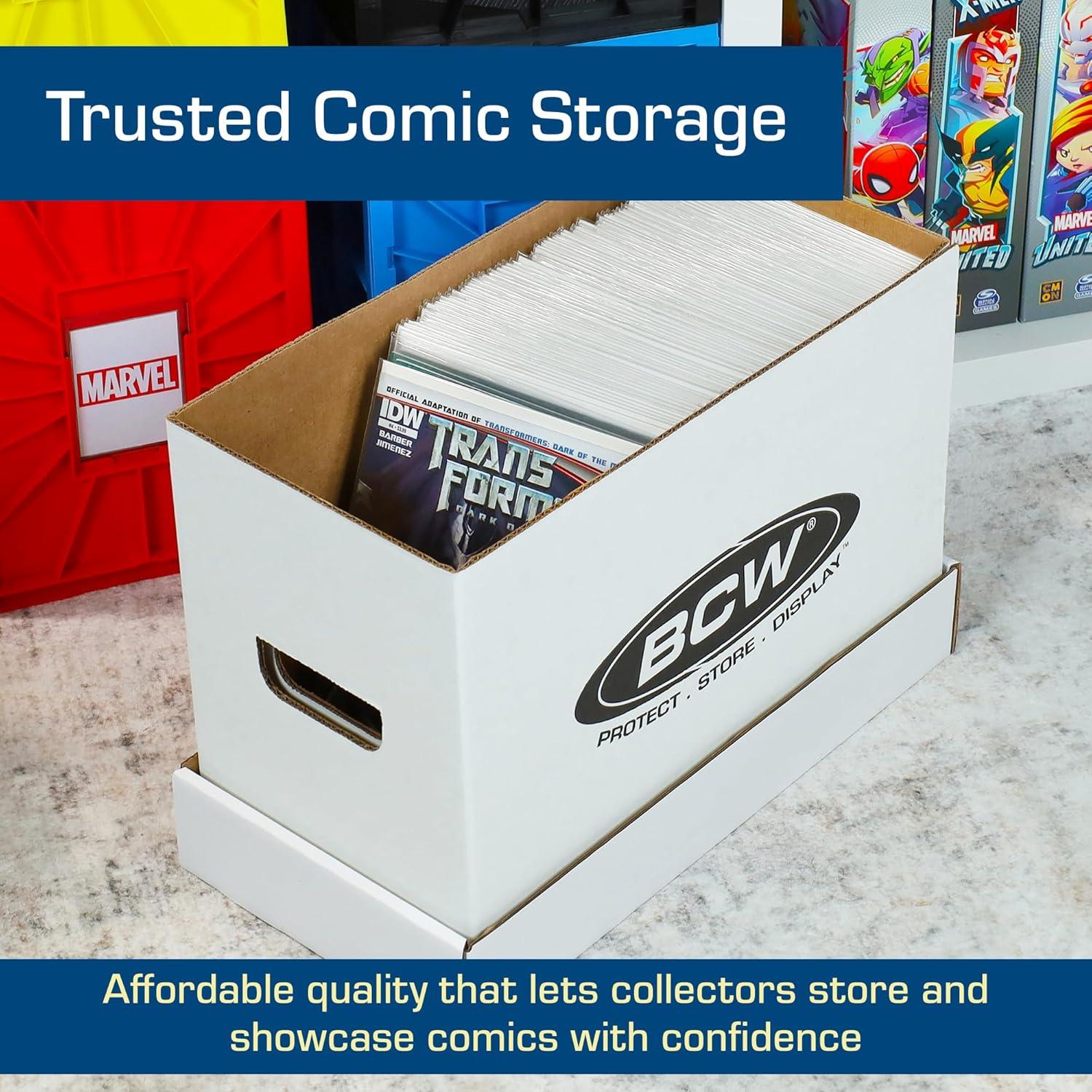 image:imageBCW Short Comic Storage Box 1 Pack Holds 150175 CurrentSilver Age Comics Stackable Durable 200 lb Strength