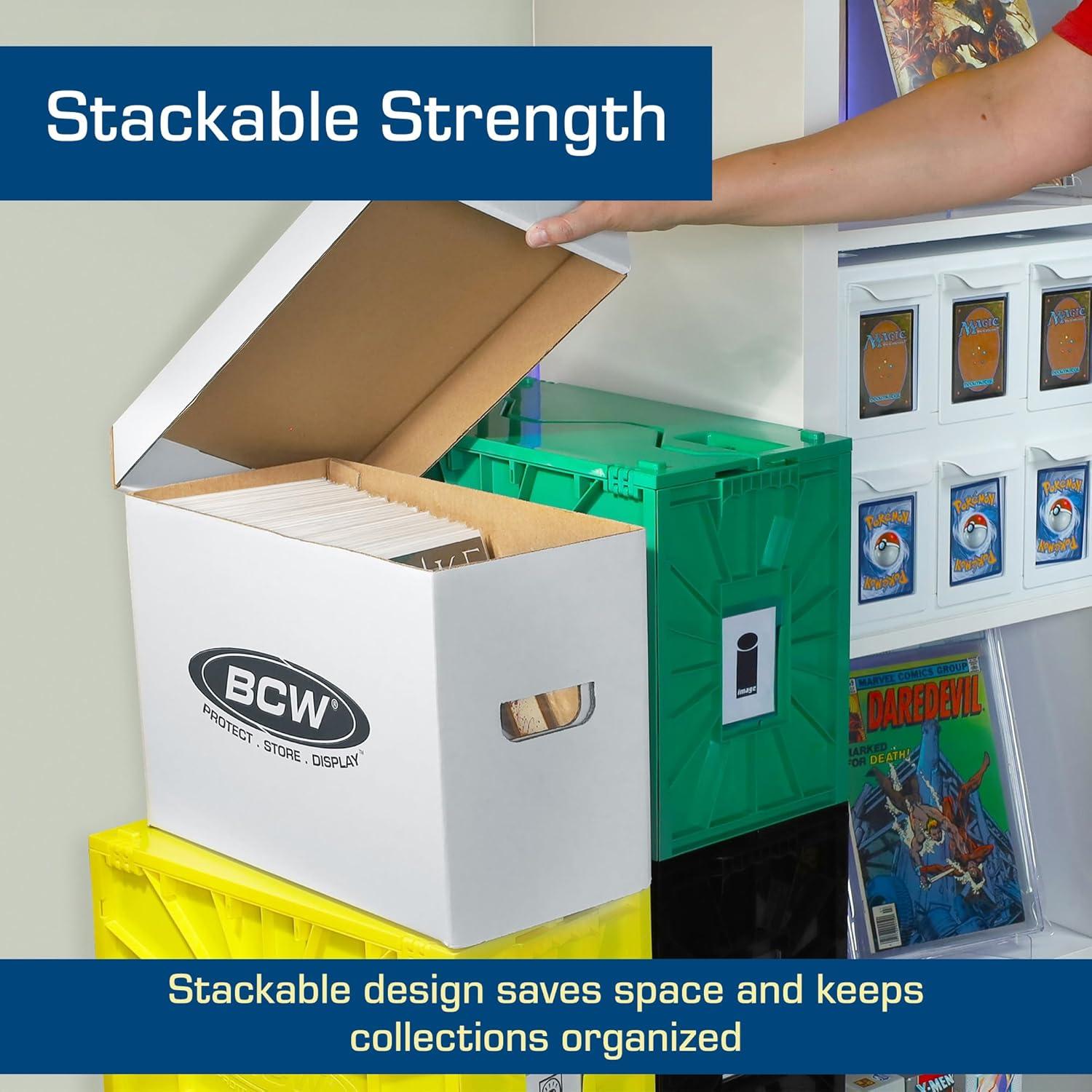 image:imageBCW Short Comic Storage Box 5 Pack Holds 150175 CurrentSilver Age Comics Stackable Durable 200 lb Strength