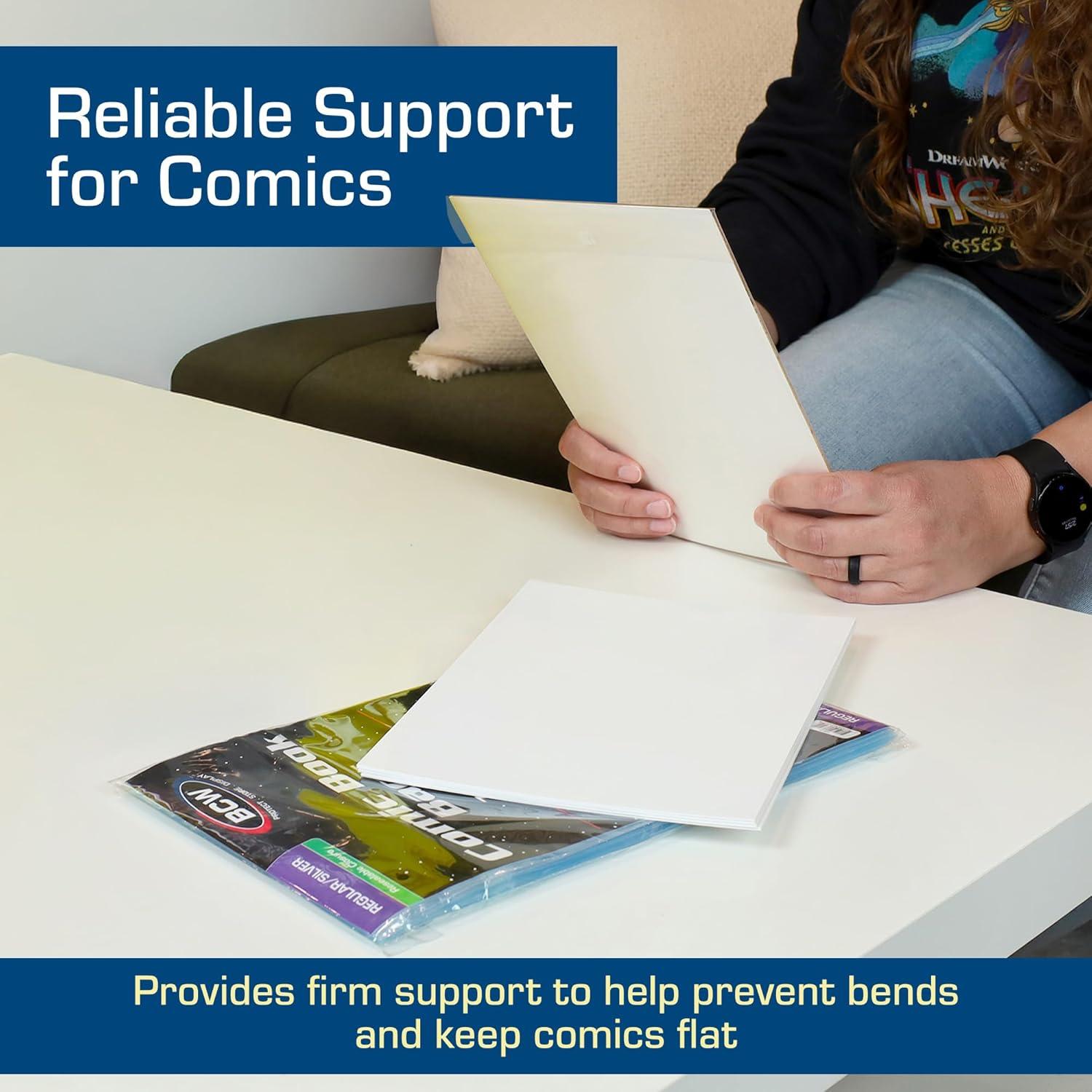 image:imageBCW Silver Comic Book Backing Boards 7 x 105 500 Pack Certified AcidFree Comic Book Boards for Fabric Storage amp Silver Age Comic