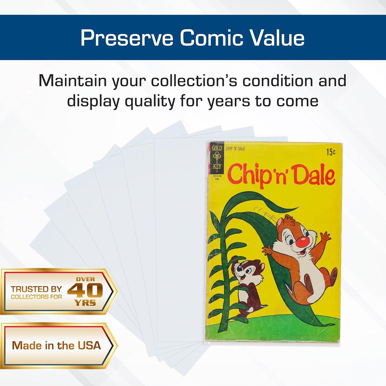 image:imageBCW Silver Comic Book Backing Boards 7 x 105 500 Pack Certified AcidFree Comic Book Boards for Fabric Storage amp Silver Age Comic
