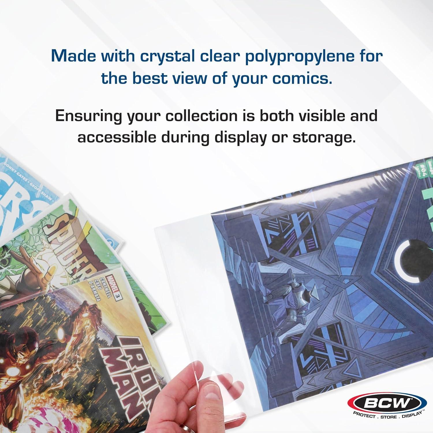 image:imageBCW Thick Silver Age Comic Bags 1000 ct Archival Quality AcidFree Protection for Silver Age Comic Books 7 14 x 10 12 inches Comic Collection Storage Comic Books Bags