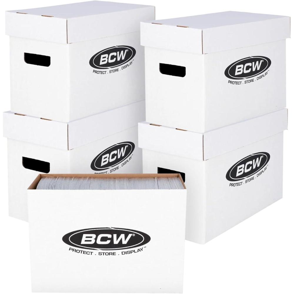 image:imageBCW Short Comic Storage Box  5 Pack  Holds 150175 CurrentSilver Age Comics  Stackable Durable 200 lb Strength