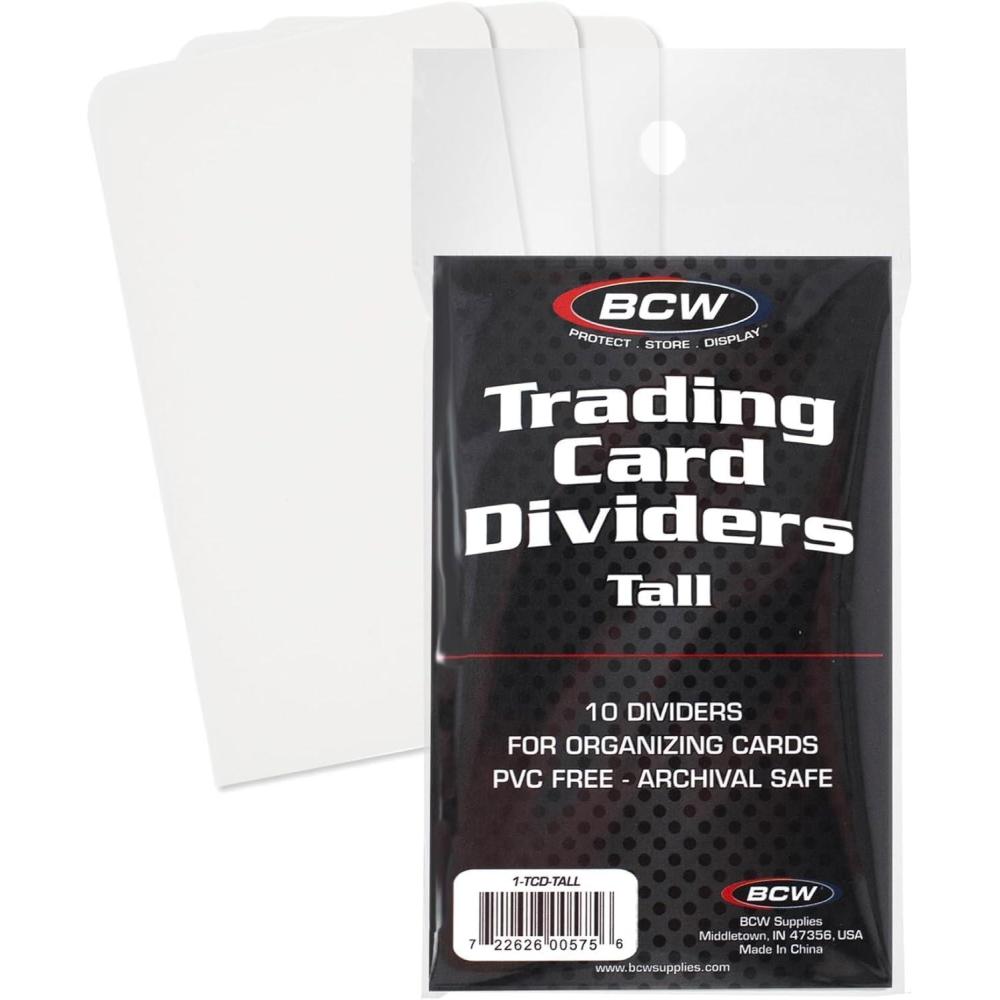 image:imageBCW Tall Trading Card Dividers  50 ct  Archival Quality WriteOn Index Tab 3 1116 X 2 1116 Inches  Fits Vault Super Vault QuickFold Shoe and Super Shoebox Boxes  Card Organizer Dividers