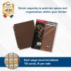 BCW Double-Sided 9-Pocket Pages Holder – 10 White Pages | Trading Card Binder Sheets | Secure Side Loading | Ideal Card Storage and Display Solution(Brown)