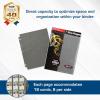 BCW Double-Sided 9-Pocket Pages Holder – 10 White Pages | Trading Card Binder Sheets | Secure Side Loading | Ideal Card Storage and Display Solution(Gray)