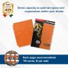 BCW Double-Sided 9-Pocket Pages Holder – 10 White Pages | Trading Card Binder Sheets | Secure Side Loading | Ideal Card Storage and Display Solution(Orange)