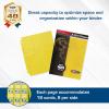 BCW Double-Sided 9-Pocket Pages Holder – 10 White Pages | Trading Card Binder Sheets | Secure Side Loading | Ideal Card Storage and Display Solution(Yellow)