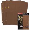 BCW Double-Sided 9-Pocket Pages Holder – 10 White Pages | Trading Card Binder Sheets | Secure Side Loading | Ideal Card Storage and Display Solution(Brown)