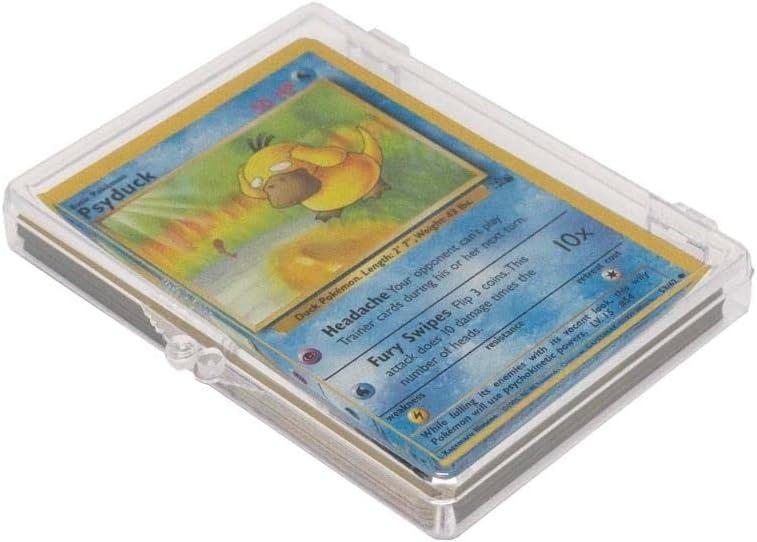image:imageBCW Hinged Trading Card Box 25 Count Pack of 5 Clear Plastic Card Storage Box Snap Lock Trading Card Case for Pokmon and TCG Cards