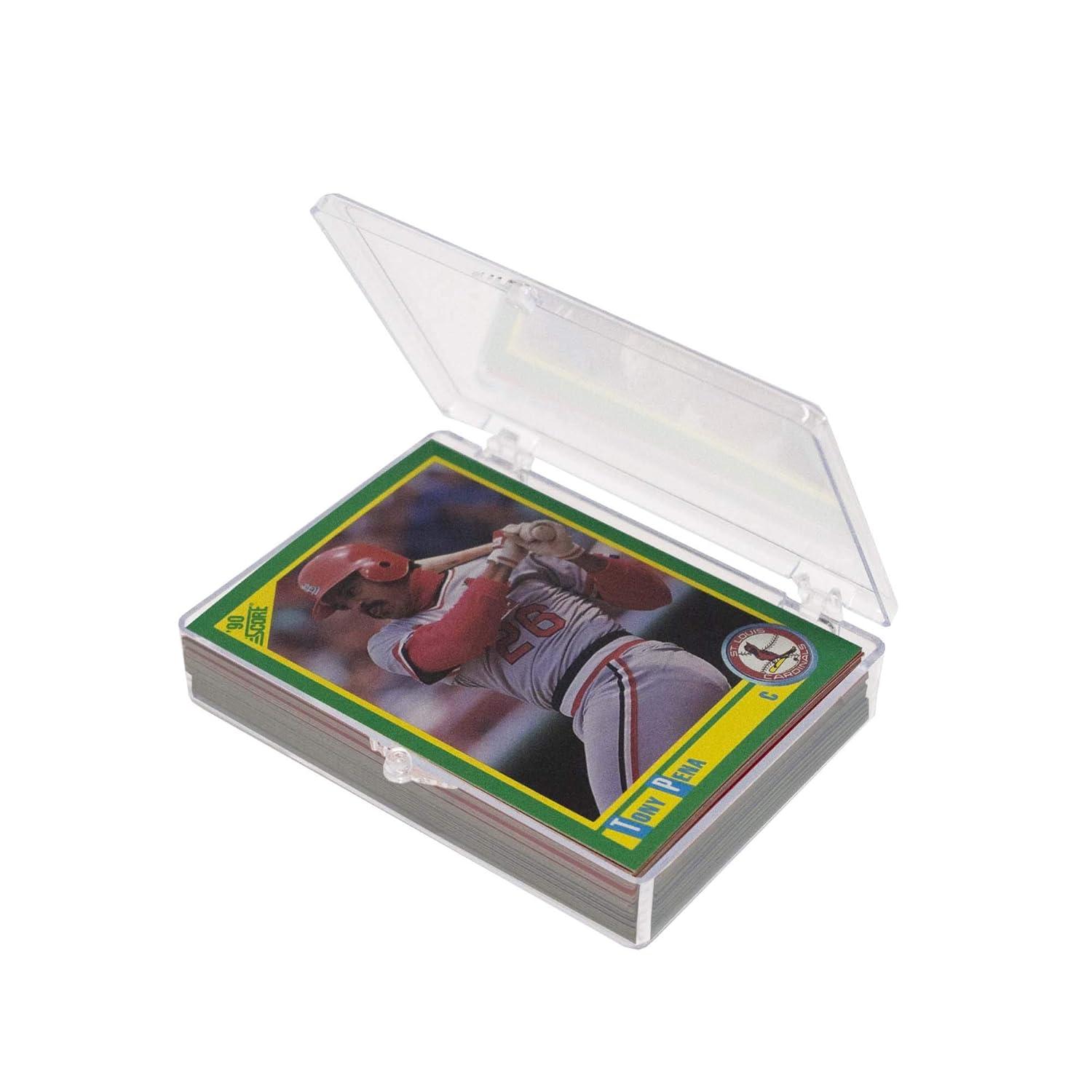 image:imageBCW Hinged Trading Card Box 55 Count Pack of 1 Clear Plastic Card Storage Box Snap Lock Trading Card Case for Pokmon and TCG Cards
