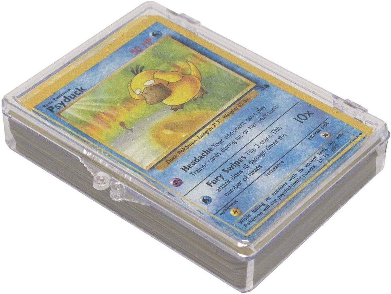image:imageBCW Hinged Trading Card Box 55 Count Pack of 6 Clear Plastic Card Storage Box Snap Lock Trading Card Case for Pokmon and TCG Cards
