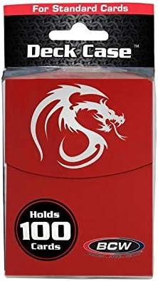 image:imageBCW Large Red Deck Case MTG Commander Deck Case Holds 100 Sleeved Cards Durable Matte Finish 100 Card Case for TCG MTG amp Pokemon SecureFit Lid amp Divider