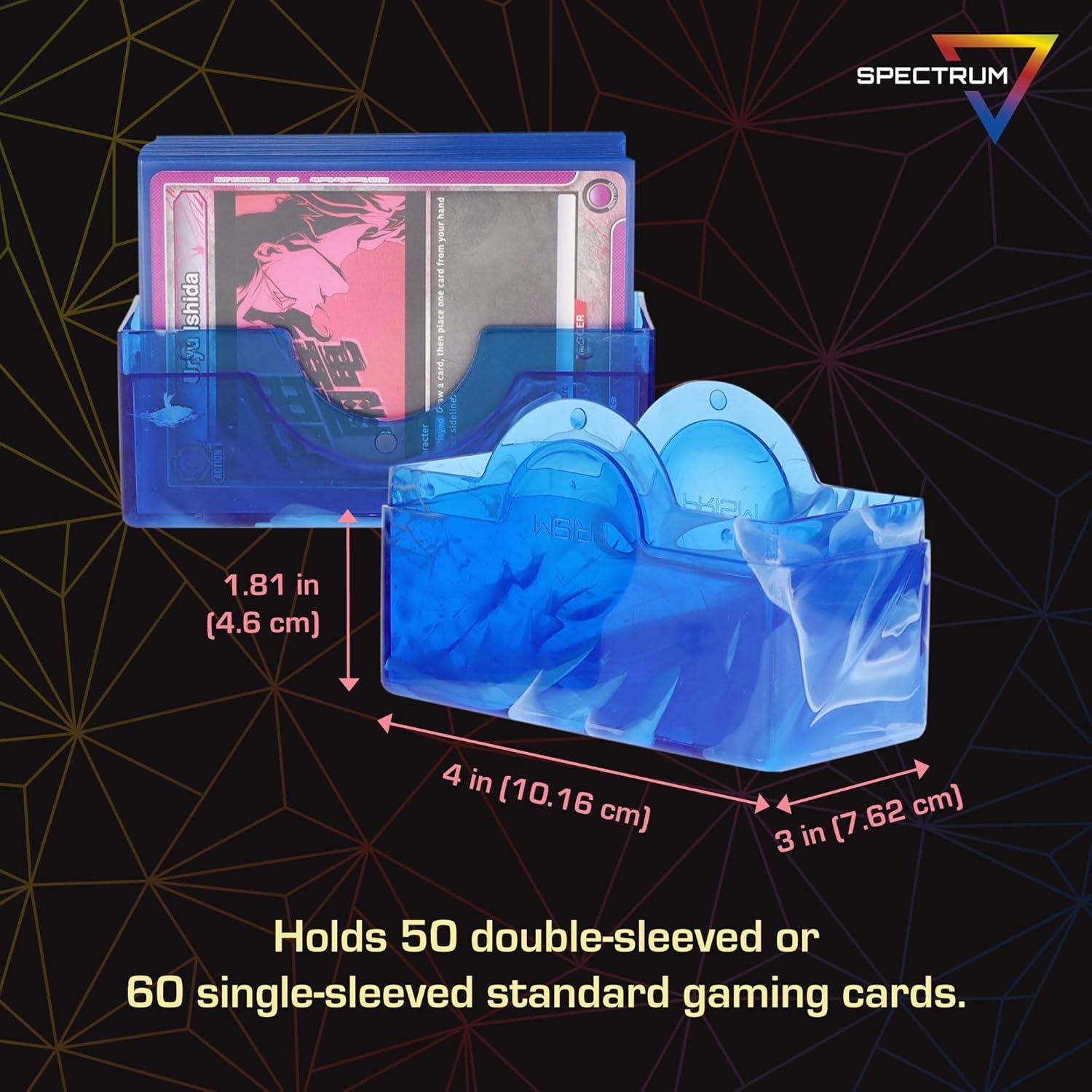 image:imageBCW Prism Deck Case Carnelian Red Holds 50 DoubleSleeved or 60 SingleSleeved Cards Secure Snap Closure Compatible Collectible Card Bins TCG Storage BoxApatite Blue