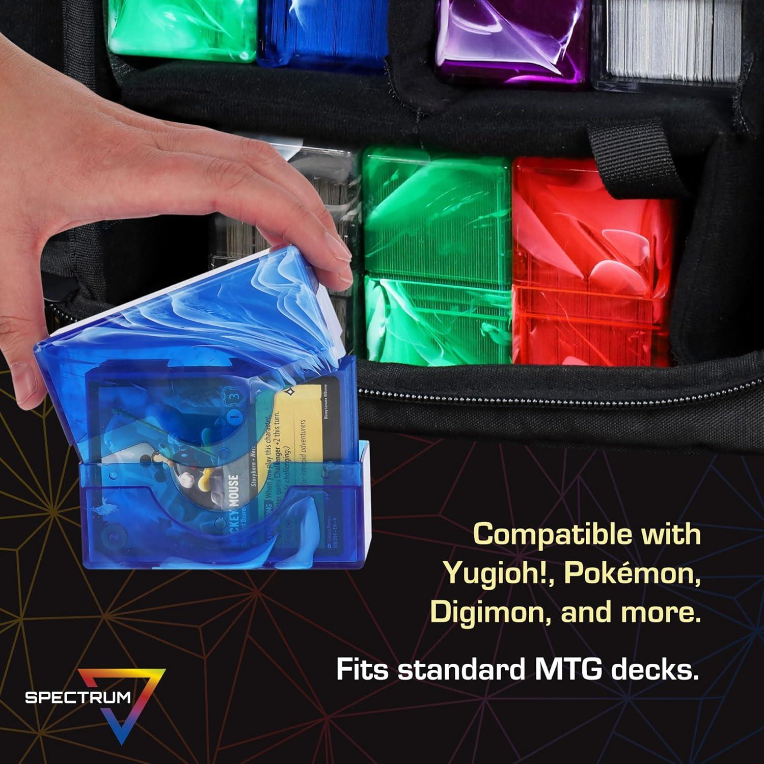 image:imageBCW Prism Deck Case Carnelian Red Holds 50 DoubleSleeved or 60 SingleSleeved Cards Secure Snap Closure Compatible Collectible Card Bins TCG Storage BoxApatite Blue