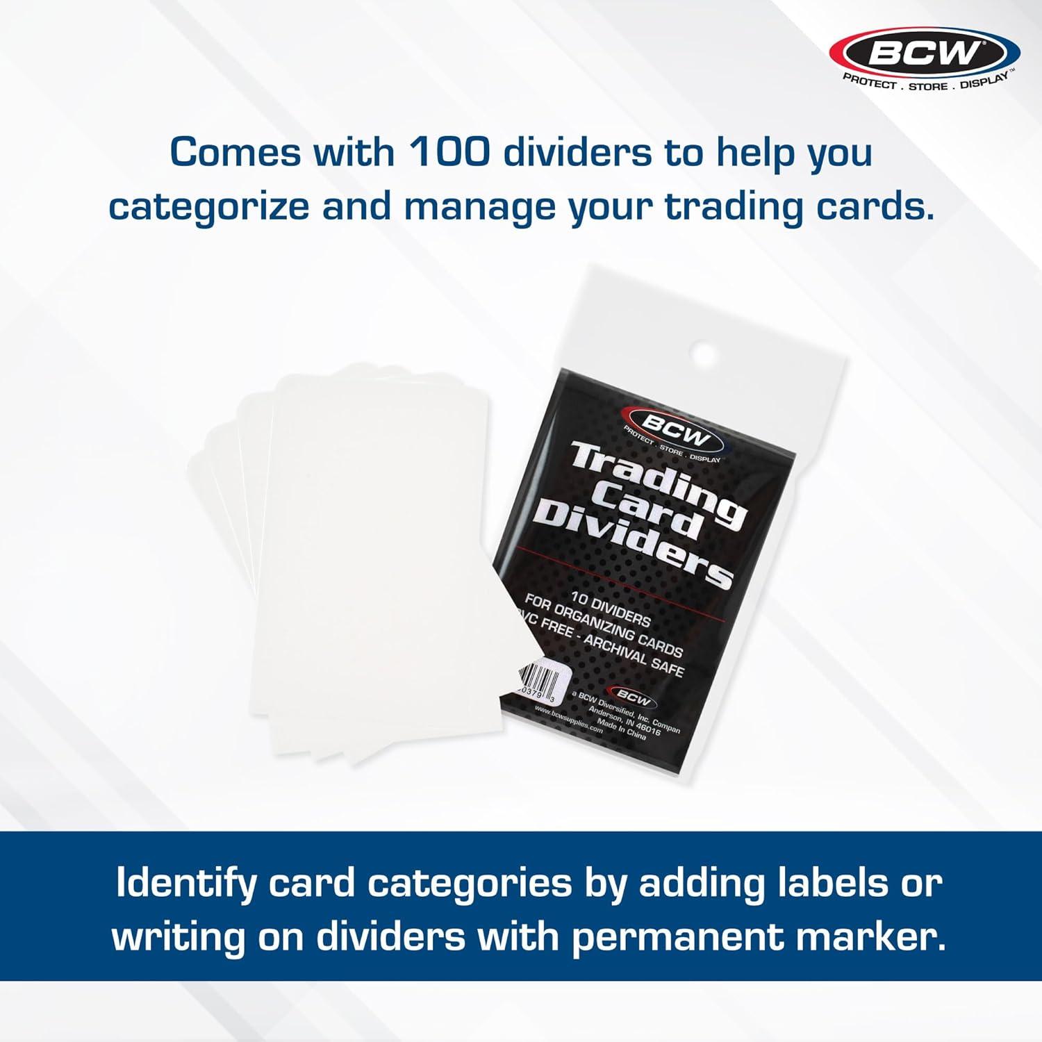 image:imageBCW Trading Card Dividers 100 Pack Archival Quality with WriteOn Tabs Fits 3200 amp 5000 Super Monster Trading Card Storage Boxes100 Pack