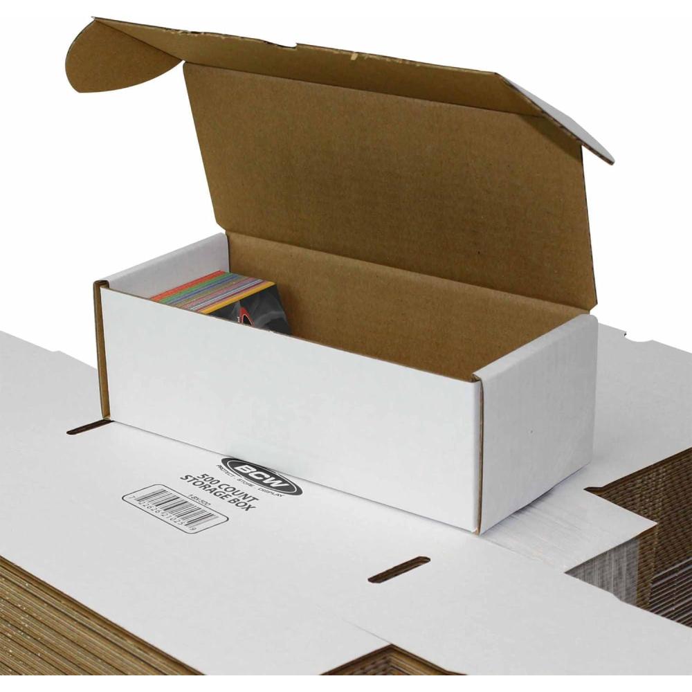 image:imageBCW 500 Count Cardboard Card Storage Box  50 Pack  Bulk Trading Card Box for Sports amp TCGs  Holds 450 Standard or 720 Gaming Cards  Vintage amp Sorting Storage