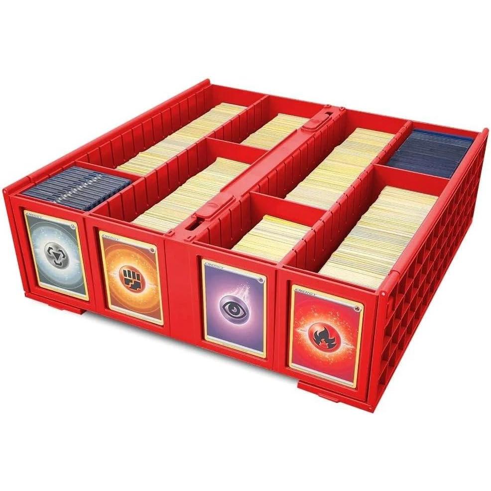 image:imageBCW Collectible Card Bin 4Pack Red  Holds 3200 Cards Each  Includes 4 Dividers Per Bin  Storage for Pokmon MTG amp Sports CardsSingle