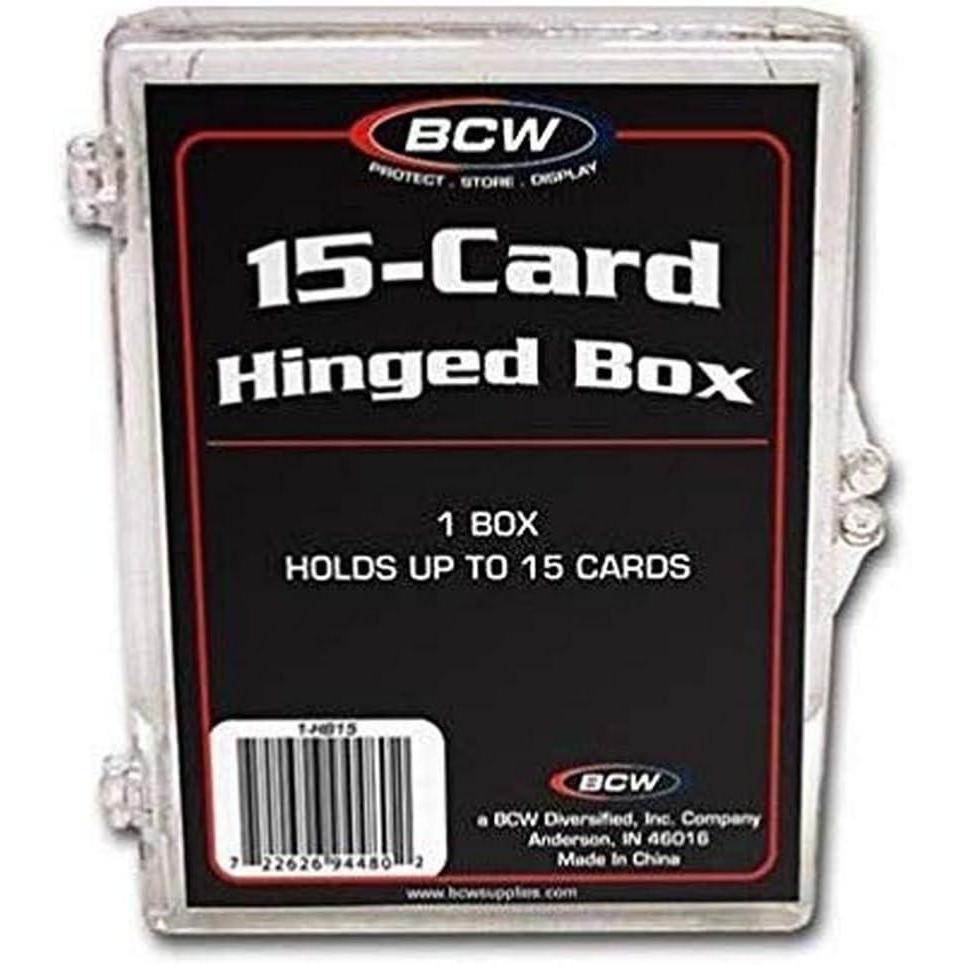 image:imageBCW Hinged Trading Card Box  15 Count Pack of 1  Clear Plastic Card Storage Box  Snap Lock Trading Card Case for Pokmon and TCG Cards