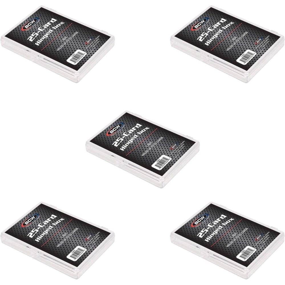 image:imageBCW Hinged Trading Card Box  25 Count Pack of 5  Clear Plastic Card Storage Box  Snap Lock Trading Card Case for Pokmon and TCG Cards