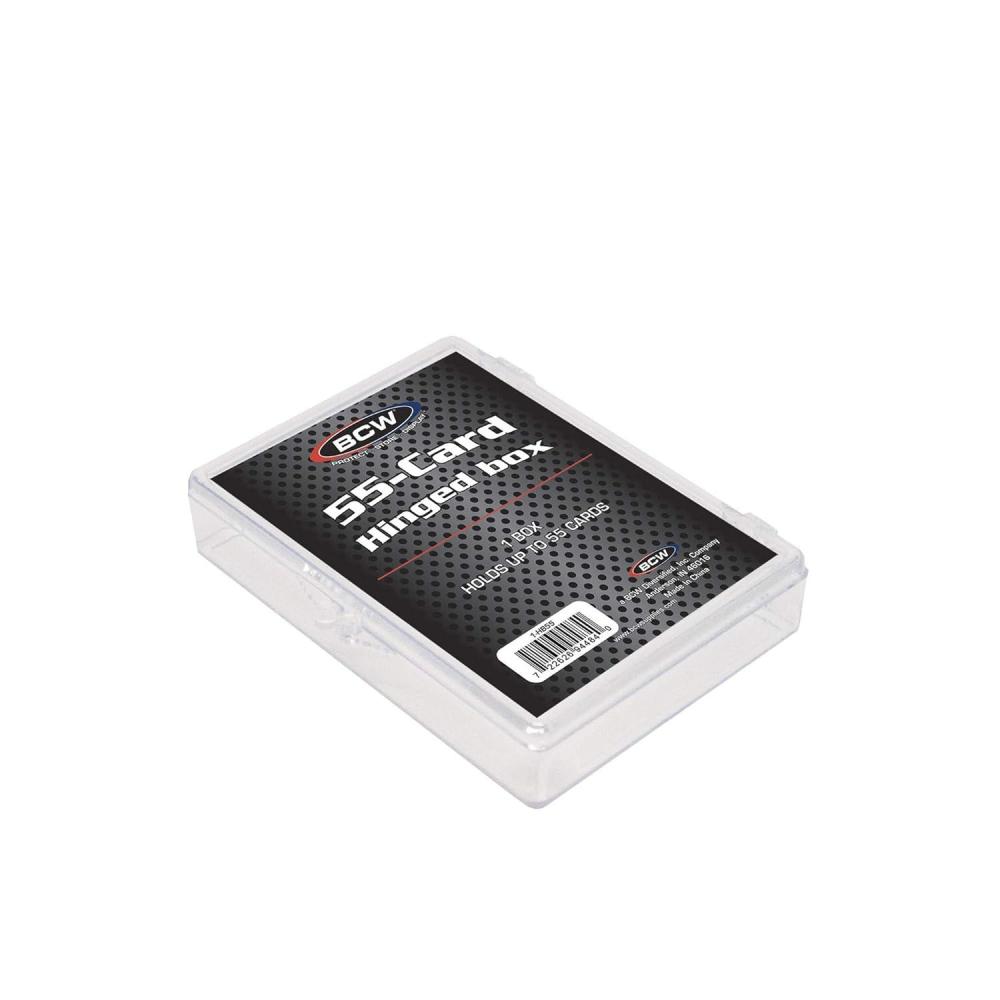 image:imageBCW Hinged Trading Card Box  55 Count Pack of 1  Clear Plastic Card Storage Box  Snap Lock Trading Card Case for Pokmon and TCG Cards