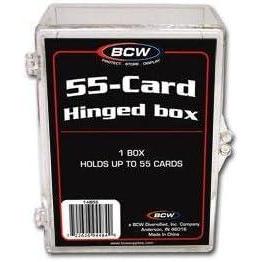image:imageBCW Hinged Trading Card Box  55 Count Pack of 50  Clear Plastic Card Storage Box  Snap Lock Trading Card Case for Pokmon and TCG Cards