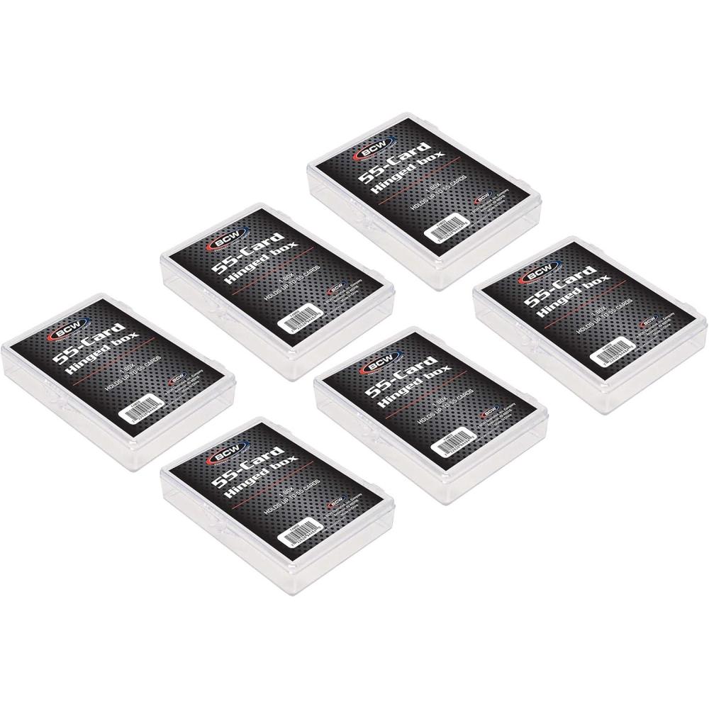 image:imageBCW Hinged Trading Card Box  55 Count Pack of 6  Clear Plastic Card Storage Box  Snap Lock Trading Card Case for Pokmon and TCG Cards