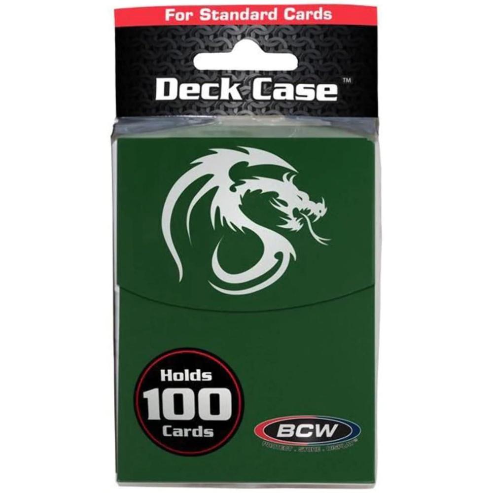 image:imageBCW Large Red Deck Case MTG Commander Deck Case Holds 100 Sleeved Cards Durable Matte Finish 100 Card Case for TCG MTG amp Pokemon SecureFit Lid amp DividerGreen