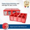 BCW Collectible Card Bin (4-Pack, Red) | Holds 3,200 Cards Each | Includes 4 Dividers Per Bin | Storage for Pokémon, MTG & Sports Cards(Single)