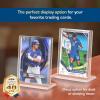 BCW Trading Card Display Stand – 2ct| Acrylic Card Holder Stand for Sports Cards, Pokémon & TCG | Stable Vertical Card Stand with Beveled Edges | Clear Sports Card Display Stand(1)