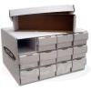 BCW Card House with 12 800 Count Storage Boxes | Holds Up to 9,600 Standard Trading Cards | Corrugated Cardboard Card Storage Unit | Trading Card Organizer for Sports & TCG Collections