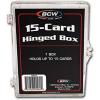 BCW Hinged Trading Card Box – 15 Count (Pack of 1) | Clear Plastic Card Storage Box | Snap Lock Trading Card Case for Pokémon, and TCG Cards