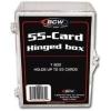 BCW Hinged Trading Card Box – 55 Count (Pack of 50) | Clear Plastic Card Storage Box | Snap Lock Trading Card Case for Pokémon, and TCG Cards