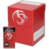 BCW Large Red Deck Case | MTG Commander Deck Case Holds 100 Sleeved Cards | Durable, Matte Finish 100 Card Case for TCG, MTG, & Pokemon | Secure-Fit Lid & Divider