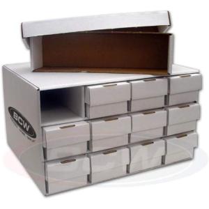 BCW Card House with 12 800 Count Storage Boxes | Holds Up to 9,600 Standard Trading Cards | Corrugated Cardboard Card Storage Unit | Trading Card Organizer for Sports & TCG Collections