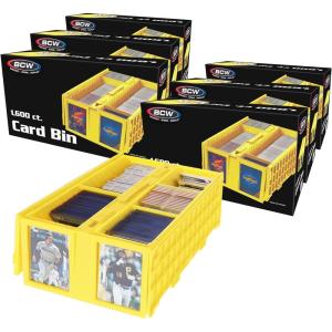 BCW Collectible Card Bin – Holds up to 1600 Cards – Yellow | Large Storage Box for Loose Trading Cards | Pokemon, MTG, and Storage Boxes – Single(6 Pack)