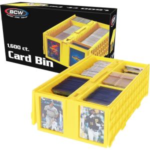 BCW Collectible Card Bin – Holds up to 1600 Cards – Yellow | Large Storage Box for Loose Trading Cards | Pokemon, MTG, and Storage Boxes – Single(Single)