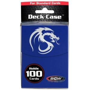 BCW Large Blue Deck Case | MTG Commander Deck Case Holds 100 Sleeved Cards | Durable, Matte Finish for TCG, MTG, & Pokemon | Secure-Fit Lid & Divider