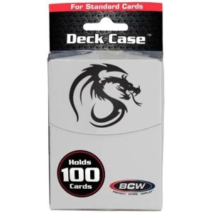 BCW Large Red Deck Case | MTG Commander Deck Case Holds 100 Sleeved Cards | Durable, Matte Finish 100 Card Case for TCG, MTG, & Pokemon | Secure-Fit Lid & Divider(White)