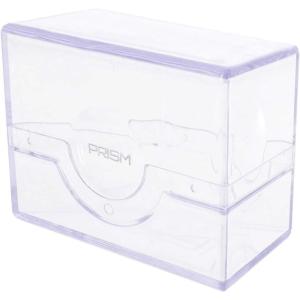BCW Prism Deck Case – Carnelian Red | Holds 50 Double-Sleeved or 60 Single-Sleeved Cards | Secure Snap Closure | Compatible Collectible Card Bins | TCG Storage Box(Clear)