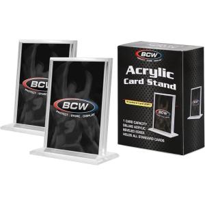 BCW Trading Card Display Stand – 2ct| Acrylic Card Holder Stand for Sports Cards, Pokémon & TCG | Stable Vertical Card Stand with Beveled Edges | Clear Sports Card Display Stand(2)