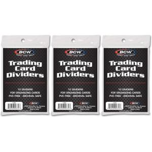 BCW Trading Card Dividers (50 Pack) | Archival Quality with Write-On Tabs | Fits 3200 & 5000 Super Monster Trading Card Storage Boxes(30 Pack)
