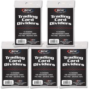 BCW Trading Card Dividers (50 Pack) | Archival Quality with Write-On Tabs | Fits 3200 & 5000 Super Monster Trading Card Storage Boxes(50 Pack)