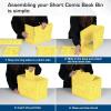 BCW Short Comic Book Bin | Holds 150 Comics | Stackable Plastic Storage | Acid-Free Organizer | Yellow, 5 Pack(2 Pack)