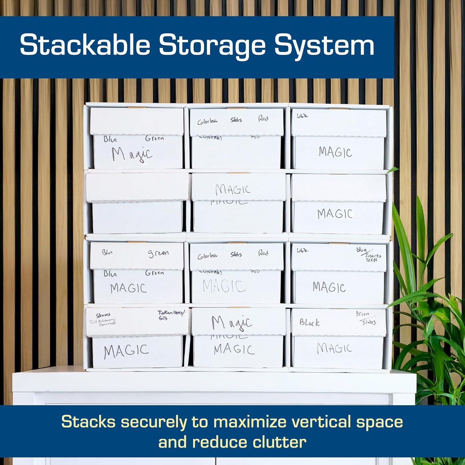 image:imageBCW Outer 1600 Count Two Row Card House Storage Box Stackable Trading Card Storage Box for Sports Cards MTG Pokmon amp TCG Shoe Boxes Sold Separately