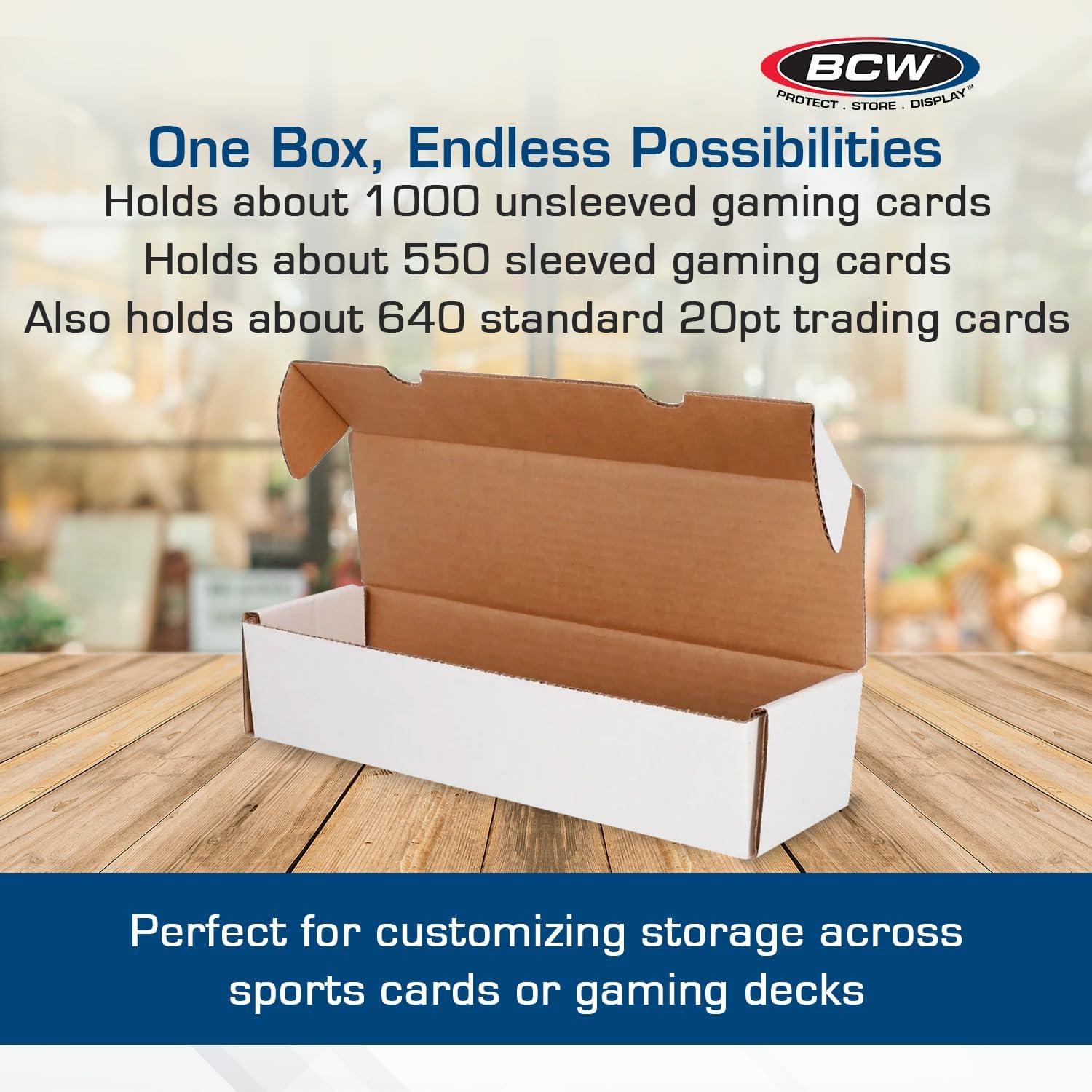 image:imageBCW Single Row Gaming Card Storage Box 2ct 1000 Count Card Holder Box Corrugated Paper Cardboard Holder Card Storage Box For Bulk CCG Card Collection Organization3 Pack