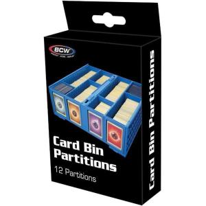 BCW Collectible Card Bin Partitions – Blue | Dividers Card Bins & 6 Drawer Card Catalog | Divide and Organize Your Trading Card Collection | Visible Sections, Adhesive Label-Friendly